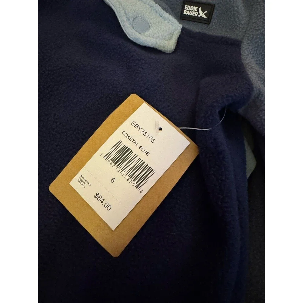 NWT Eddie Bauer 3 Piece Set Boys Size 6 Jacket, Pants And Tshirt Coastal‎ Blue